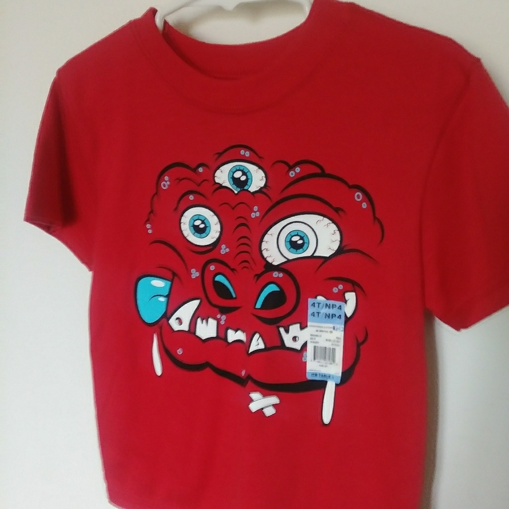 NEW Boys Silly Red Monster Shirt size 4t